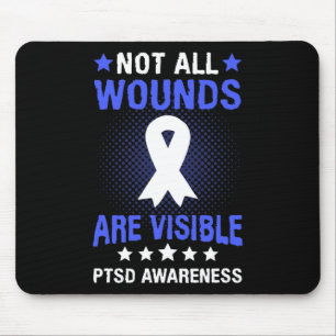 Tapis De Souris Citation Ptsd Ruban Sarcelle Journée De Sensibilis