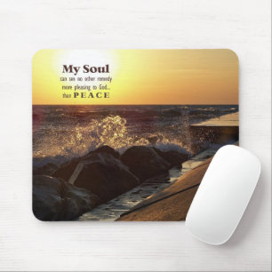 Tapis De Souris Citation Sunset On Beach Rocks