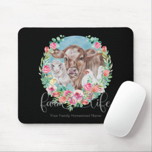 Tapis De Souris Citation Vie à la Ferme Famille Ferme Élevage de P