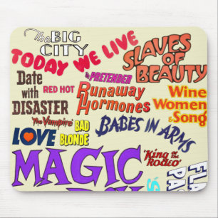 Tapis De Souris Citations de film vintage : phrases Mots de texte