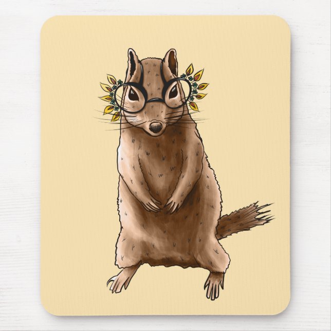 Tapis De Souris Cite Chipmunk Hippie Lunettes (Devant)