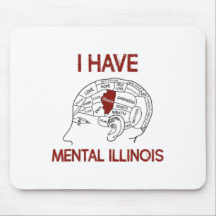 Tapis De Souris Citer les amoureux J'ai Mental Illinois