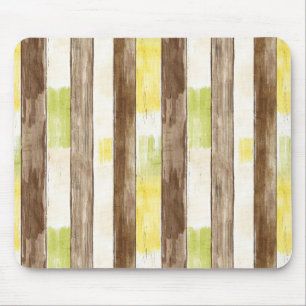 Tapis De Souris Citron Citrus Jaune Lime Faux Bois Rayé Anniversai