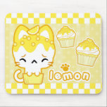 Tapis De Souris Citron Cupcake Kitty Mousepad<br><div class="desc">Arôme de citron</div>