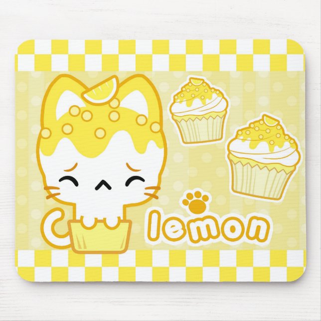 Tapis De Souris Citron Cupcake Kitty Mousepad (Devant)