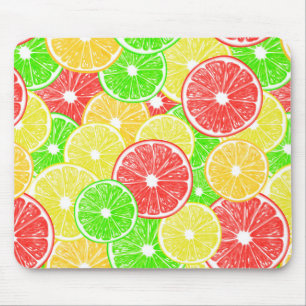Tapis De Souris Citron, orange, pamplemousse et tranches de citron