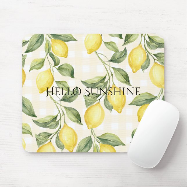 Tapis De Souris Citrons jaunes frais (Avec souris)