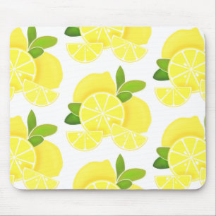 Tapis De Souris Citrons   tranches de citron   motif d'agrumes ens