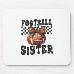 Tapis De Souris Citrouille à ruban coquette pour sœur de football