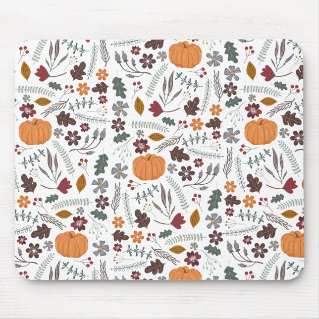 Tapis De Souris Citrouille d'automne motif graphique contemporain (Devant)