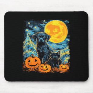 Tapis De Souris Citrouille de chien rétros Halloween Chiens amusan