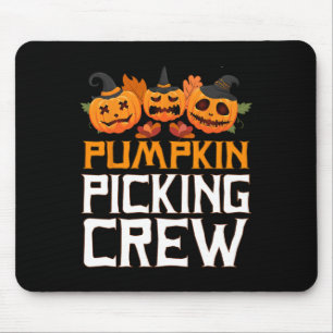 Tapis De Souris Citrouille de cueillette Crew Halloween Famille Co