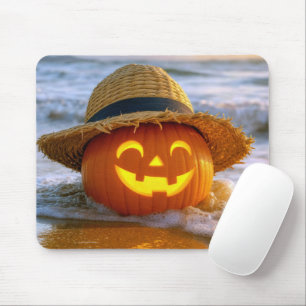 Tapis De Souris Citrouille de plage d'Halloween