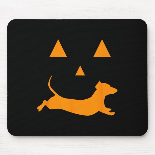 Tapis De Souris Citrouille d'Halloween Dachshund Jack-o-lantern Co (Devant)