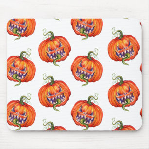 Tapis De Souris Citrouille d'Halloween effrayant