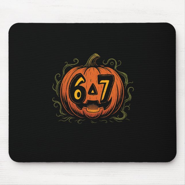 Tapis De Souris Citrouille d'Halloween Mème 67 - Six Sept Générati (Devant)