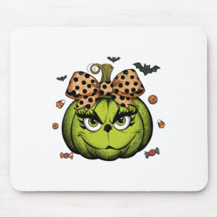 Tapis De Souris Citrouille Grinc Coquette Citrouille Halloween Éff
