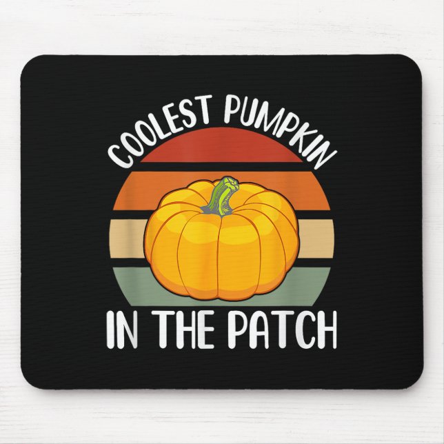Tapis De Souris Citrouille Le Plus Coolle Dans Le Patch Halloween  (Devant)