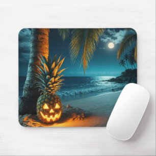 Tapis De Souris Citrouille Pineapple Sur Une Plage