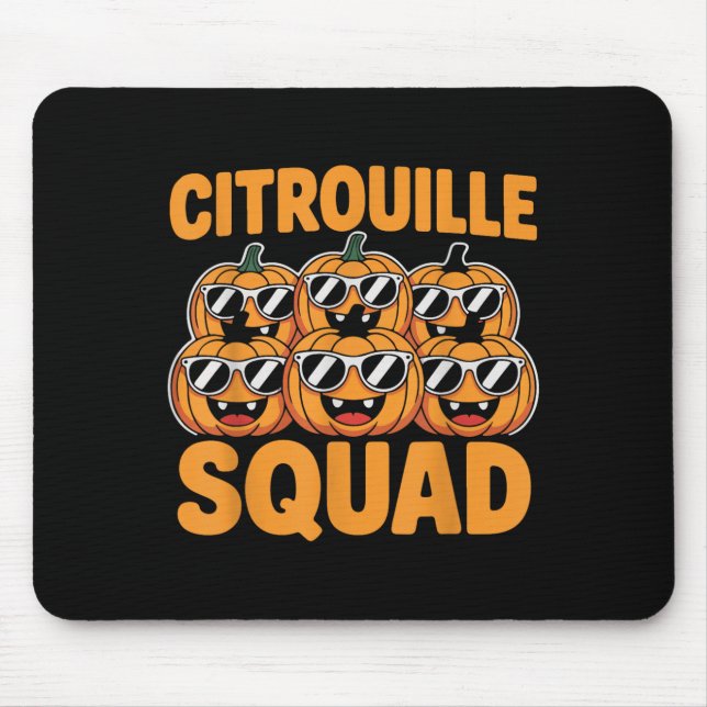 Tapis De Souris Citrouille Squad Cool Citrouille Drôle Halloween D (Devant)