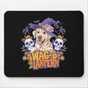 Tapis De Souris Citrouille-Wag-O-Lantern Halloween Retriever doré