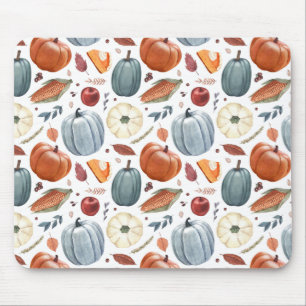 Tapis De Souris Citrouilles d'automne et feuilles d'automne Motif