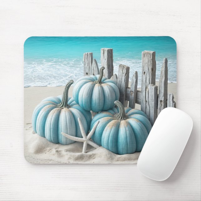 Tapis De Souris Citrouilles de la plage bleue côtière  (Avec souris)