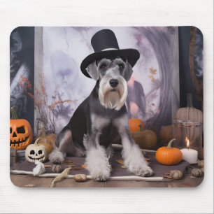 Tapis De Souris Citrouilles de Schnauzer miniature Halloween