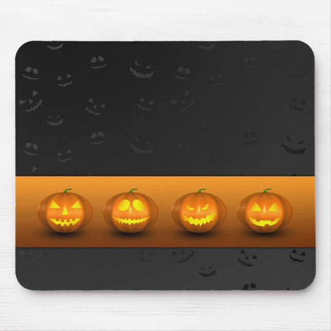 Tapis De Souris Citrouilles d'Halloween Jack-o-Lantern (Devant)