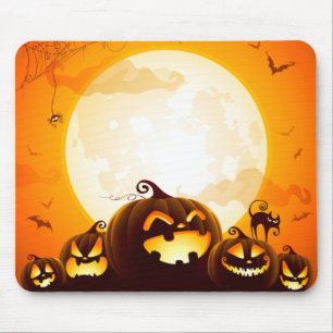 Tapis De Souris Citrouilles d'Halloween sous les serviettes d'affi