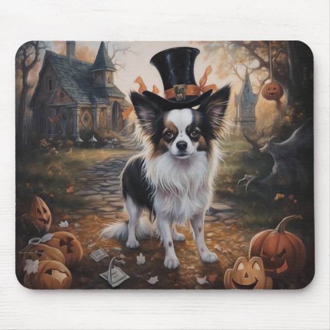 Tapis De Souris Citrouilles Papillon Halloween Épouvantable (Devant)