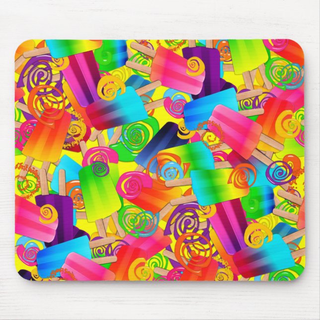 Tapis De Souris CKC Popsicle Swirls, Jaune MOUSEPAD (Devant)
