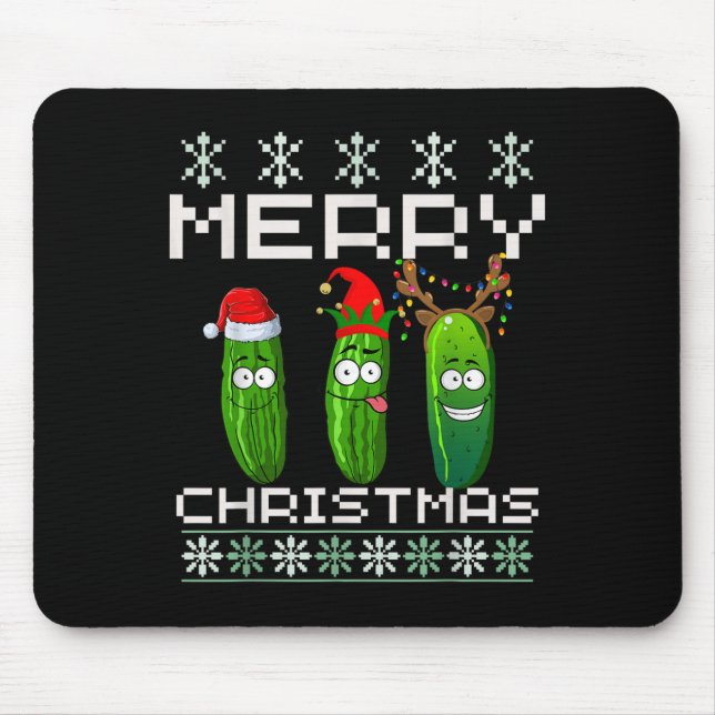 Tapis De Souris Ckle Lover Xmas Lighting Santa Ugly Ckle Christmas (Devant)