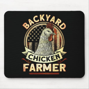 Tapis De Souris Ckyard éleveur de poulets 4 juillet drapeau améric