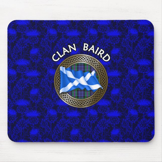 Tapis De Souris Clan Baird Tartan Knot & Drapeau (Devant)