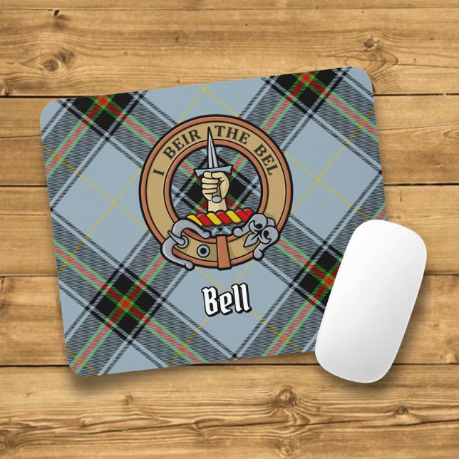 Tapis De Souris Clan Bell Crest sur Tartan (Créateur téléchargé)