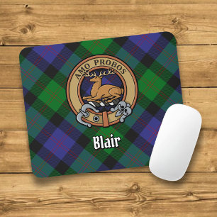 Tapis De Souris Clan Blair Crest sur Tartan