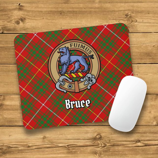 Tapis De Souris Clan Bruce Crest sur Tartan (Créateur téléchargé)