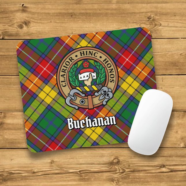 Tapis De Souris Clan Buchanan Crest sur Tartan (Créateur téléchargé)