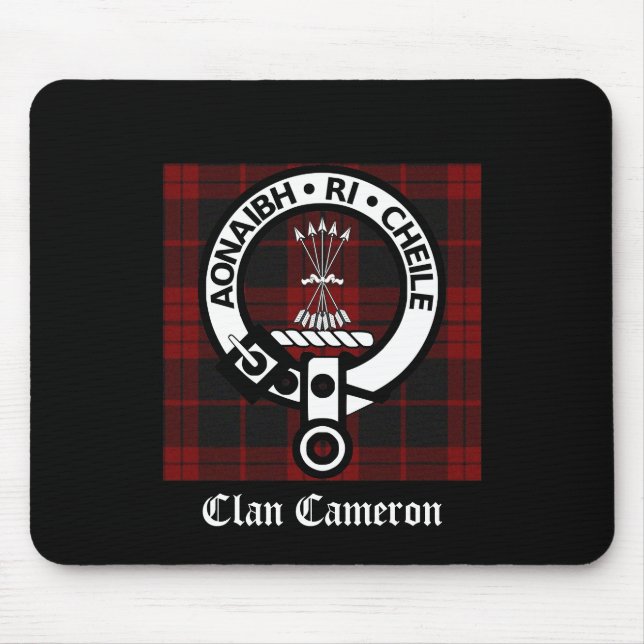 Tapis De Souris Clan Cameron Crest & Tartan (Devant)