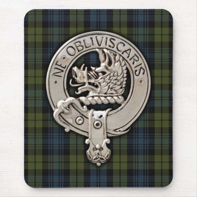 Tapis De Souris Clan Campbell Crest & Tartan (Devant)