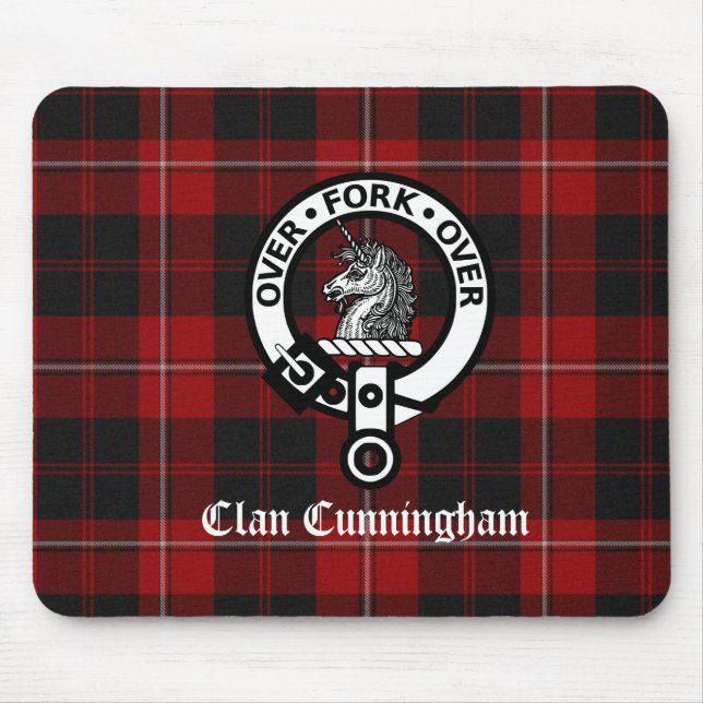 Tapis De Souris Clan Cunningham Badge & Tartan (Devant)