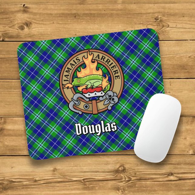 Tapis De Souris Clan Douglas Crest sur Tartan (Créateur téléchargé)
