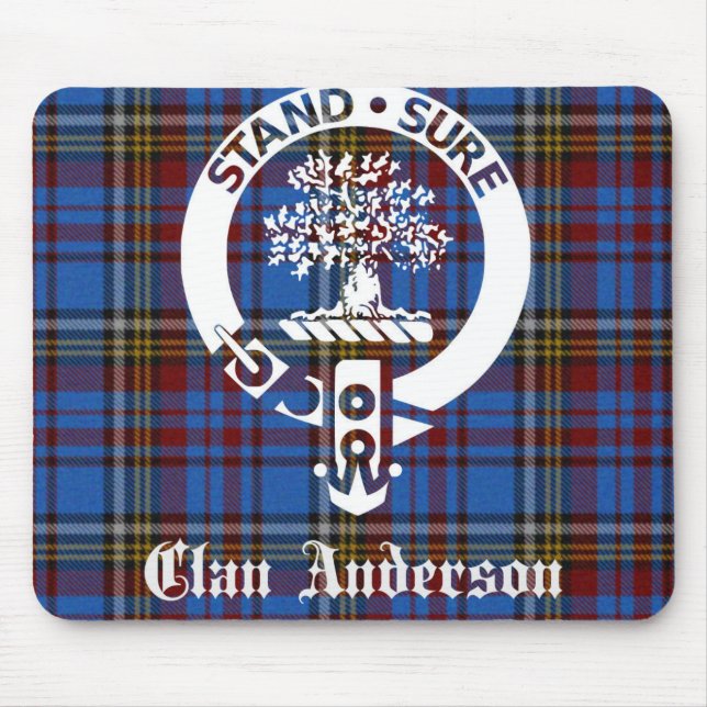 Tapis De Souris Clan écossais Anderson Crest & Tartan (Devant)