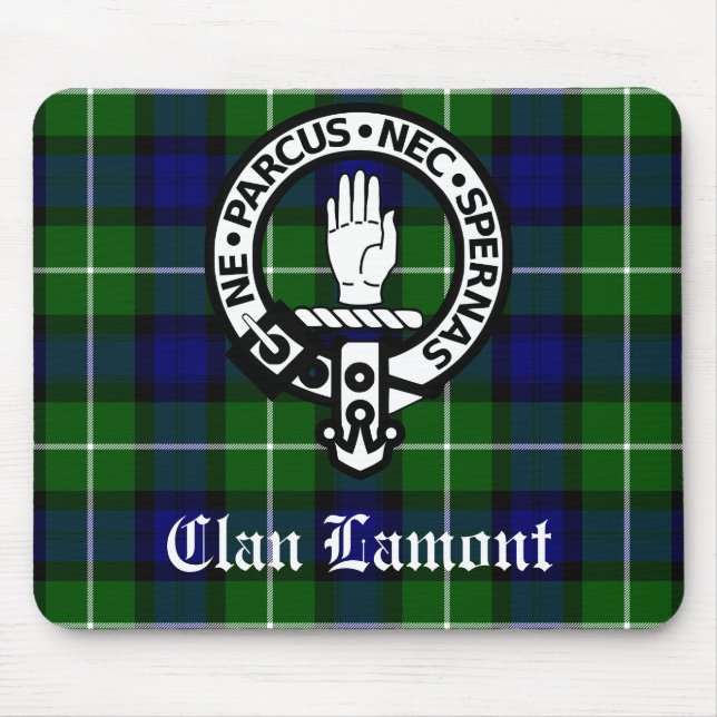 Tapis De Souris Clan écossais Lamont Crest Badge et Tartan (Devant)