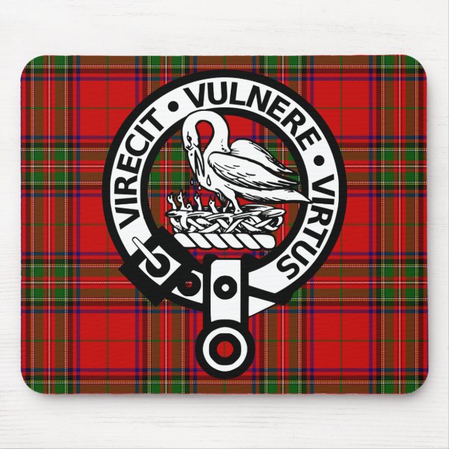 Tapis De Souris Clan écossais Stuart Tartan et Crest (Devant)