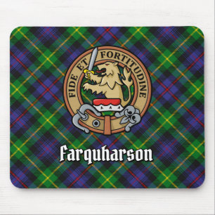 Tapis De Souris Clan Farquharson Crest sur Tartan