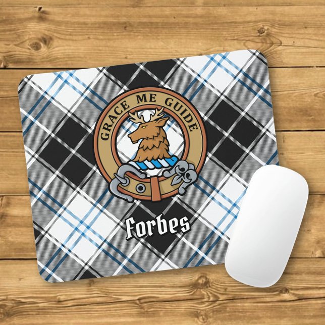 Tapis De Souris Clan Forbes Crest sur la robe Tartan (Créateur téléchargé)