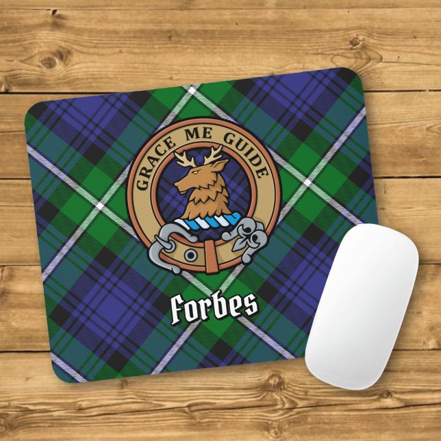 Tapis De Souris Clan Forbes Crest sur Tartan (Créateur téléchargé)