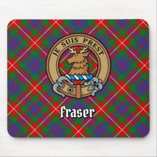 Tapis De Souris Clan Fraser de Lovat Crest sur Tartan